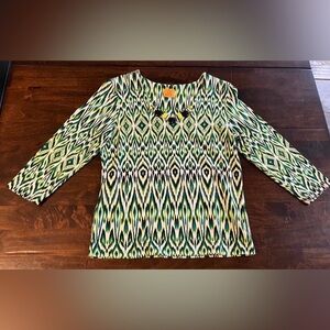 Ruby Rd 3/4 Sleeve Blouse w/ Gemstones Women's size M